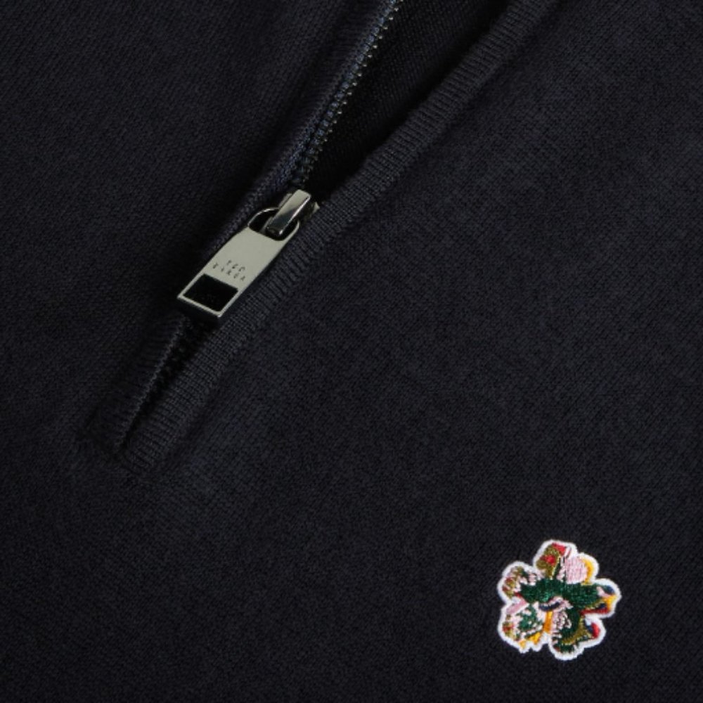 Ted Baker Tooting Merino Wool Half Zip Sweater in Navy Sz M NWT - Picture 6 of 12